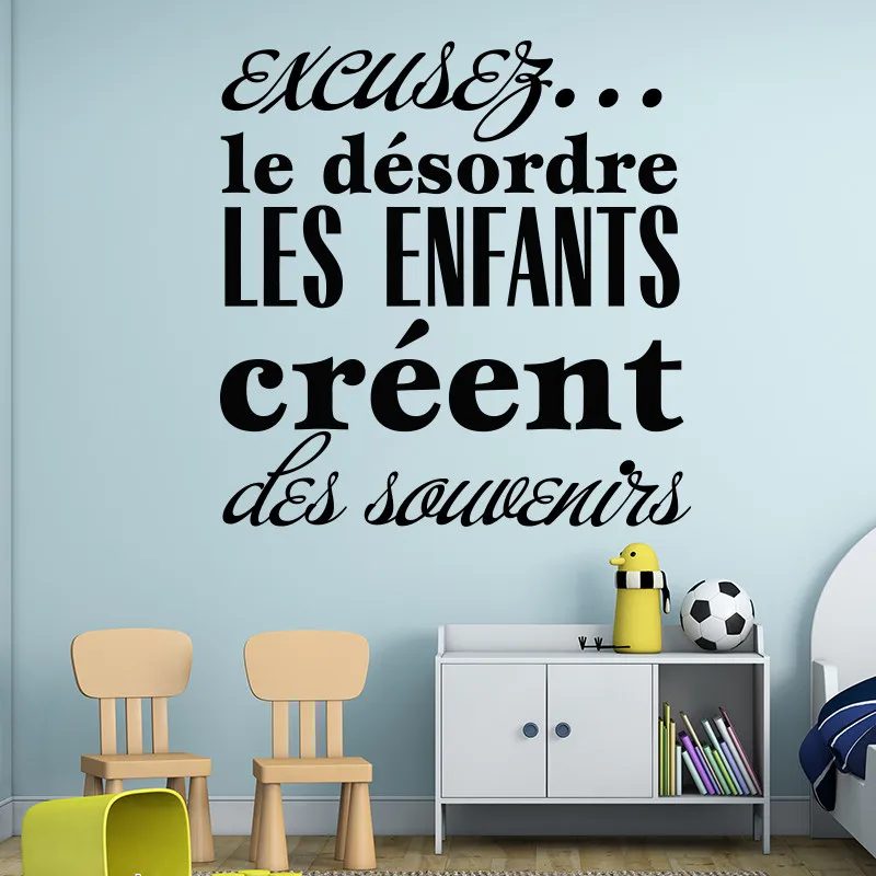 

Art Design for the mess the children create memories Vinyl Wall Sticker French Good Memory Home Decor DIY Kids Wall Quotes Decal