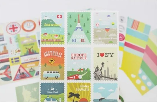12sheets/LOT DIY Scrapbooking Vintage Travel Paper Stickers Diary Photo Album Wedding Decoration Label Kawaii Stationery | Дом и сад