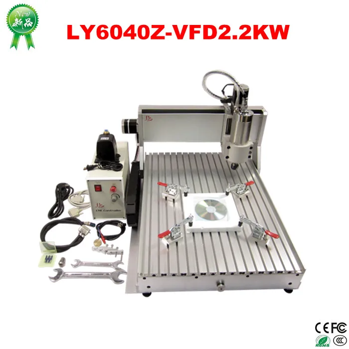 LY 6040Z-VFD 2 кВт 3 осевой фрезерный станок ЧПУ токарный по дереву 2200 Вт VFD шпиндель