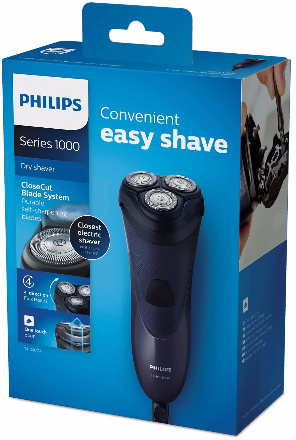 Philips Shaver series 1000 электробритва для сухого бритья Система лезвий CloseCut Гибкие