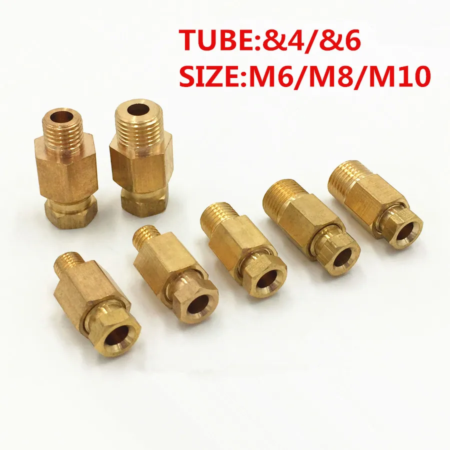 Трубчатый фитинг 4 мм/наружная резьба M6 * 1/прямой переходник с внутренней резьбой