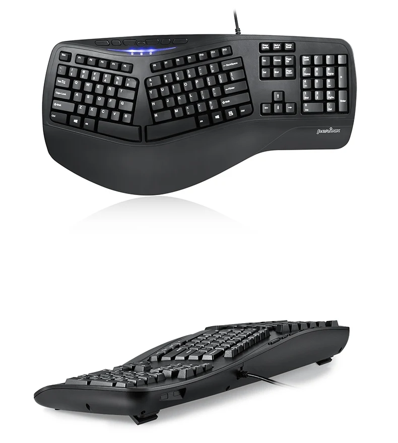 Perixx PERIBOARD-512II USB Проводная Ergonimic мультимедийная клавиатура удобный обтекаемый дизайн для игр, офиса и домашнего использования
