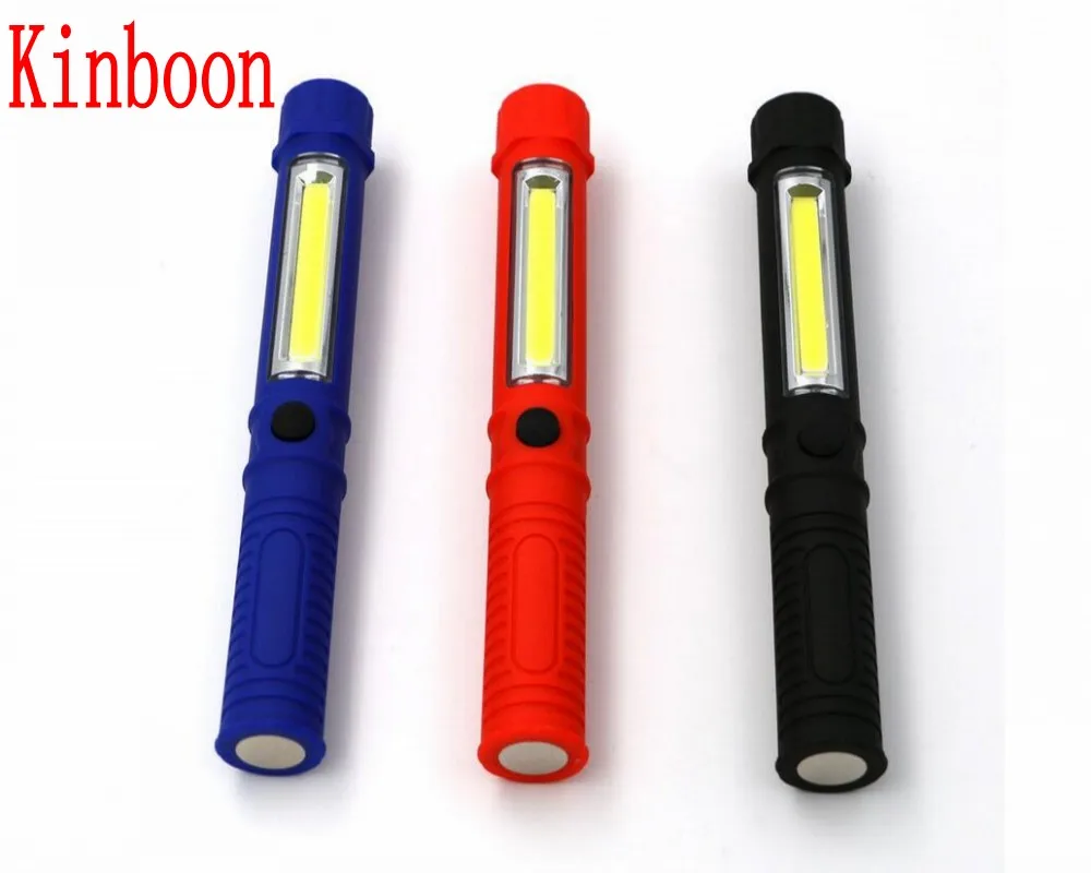 COB Led Work Light Mini LED Portable Pen Flashlight Inspection Light Pen Clip Work Torch Flashlight use 3*AAA battery