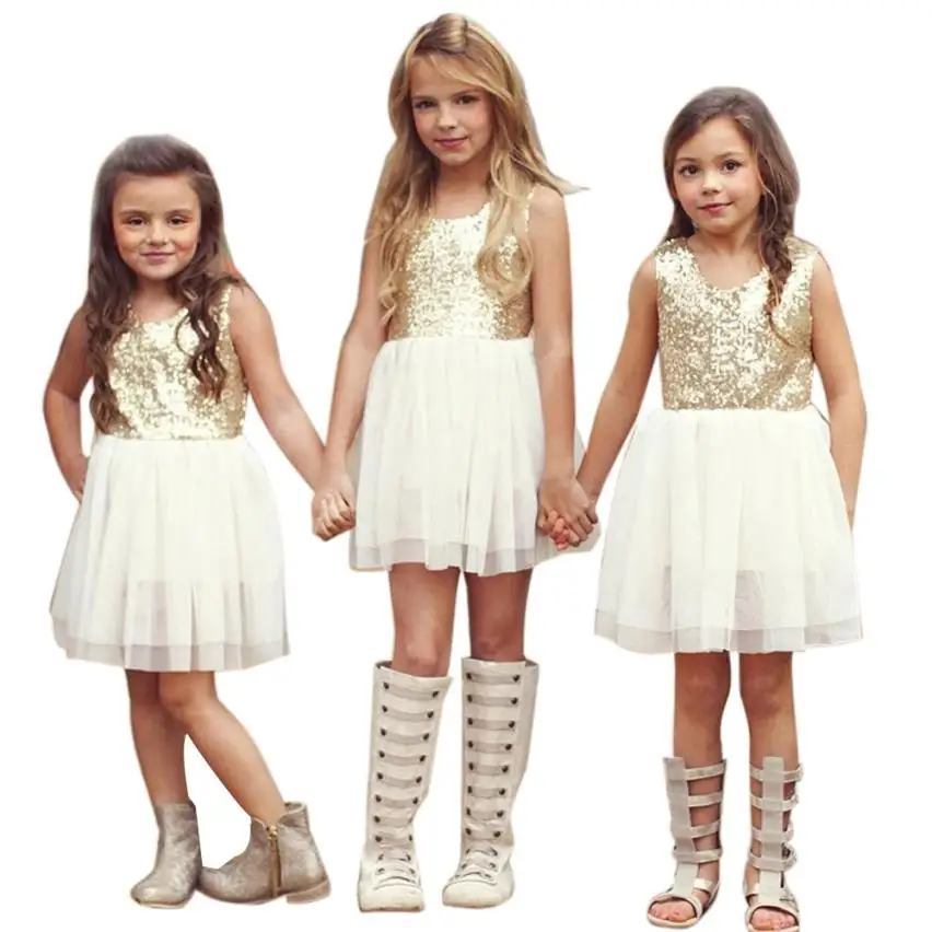 Модное белое платье с лямкой на шее в форме сердца для маленьких девочек