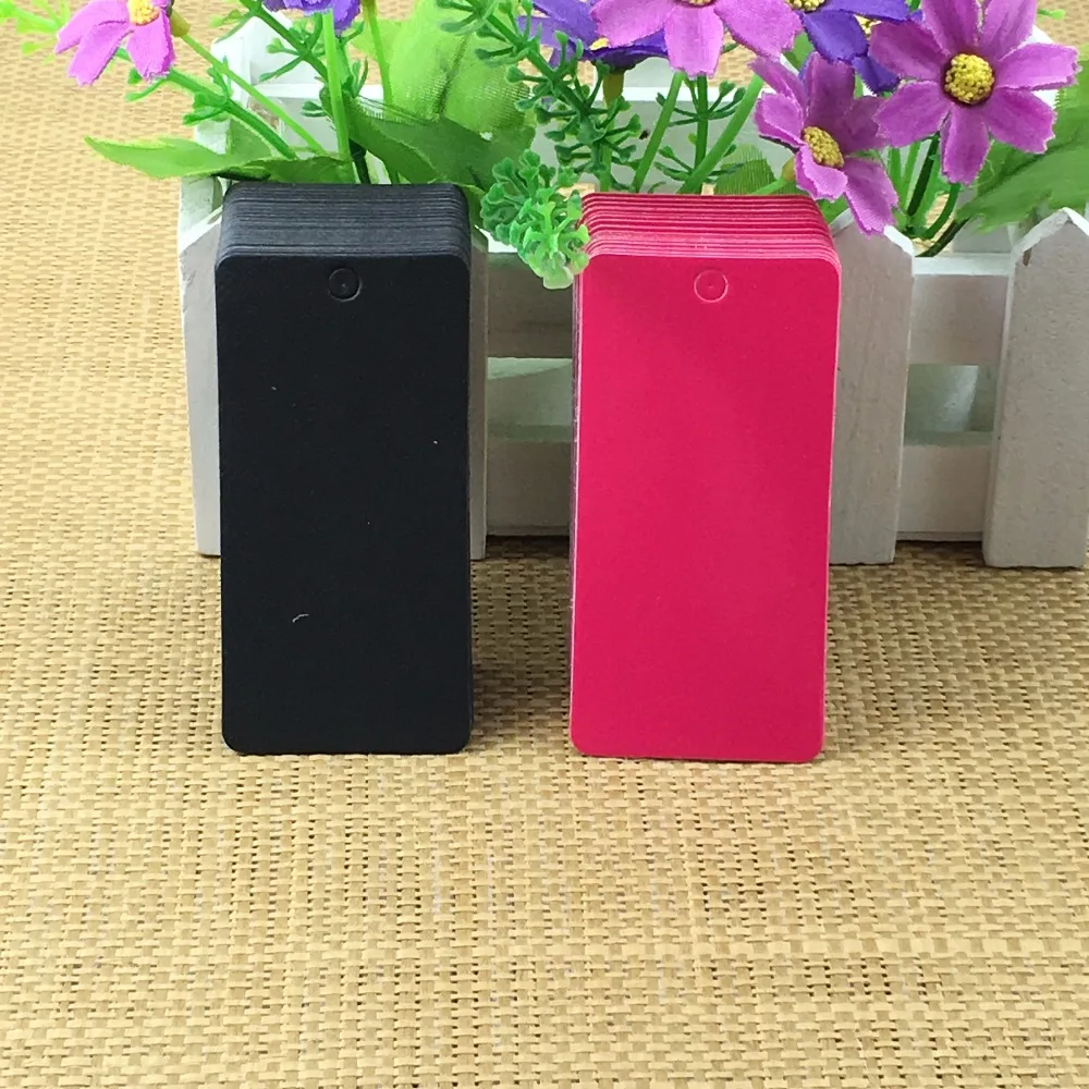 200PCS Price Tags 8*4cm Kraft Rectangle Cradboard Label Tag Blank Cardstock Jewelry Cardboards Accept custom logo | Украшения и