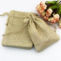 7x9cm2 75x3 54100pcs jute gift packaging bags jute nature color jewelry organza bags christmas wedding gifts packing pouches