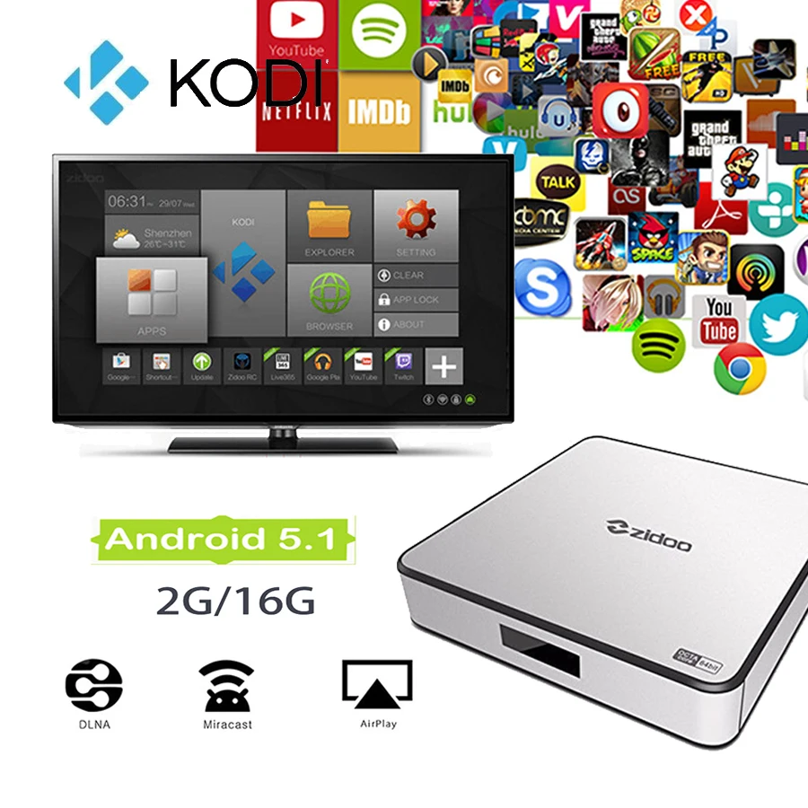 Zidoo X6 PRO android-c 5.1 смарт-box TV Octa ядро RK3368 двойной wi-fi BT 4.0 2G16G жк-hdmi 4 К 3D KODI XBMC H.265