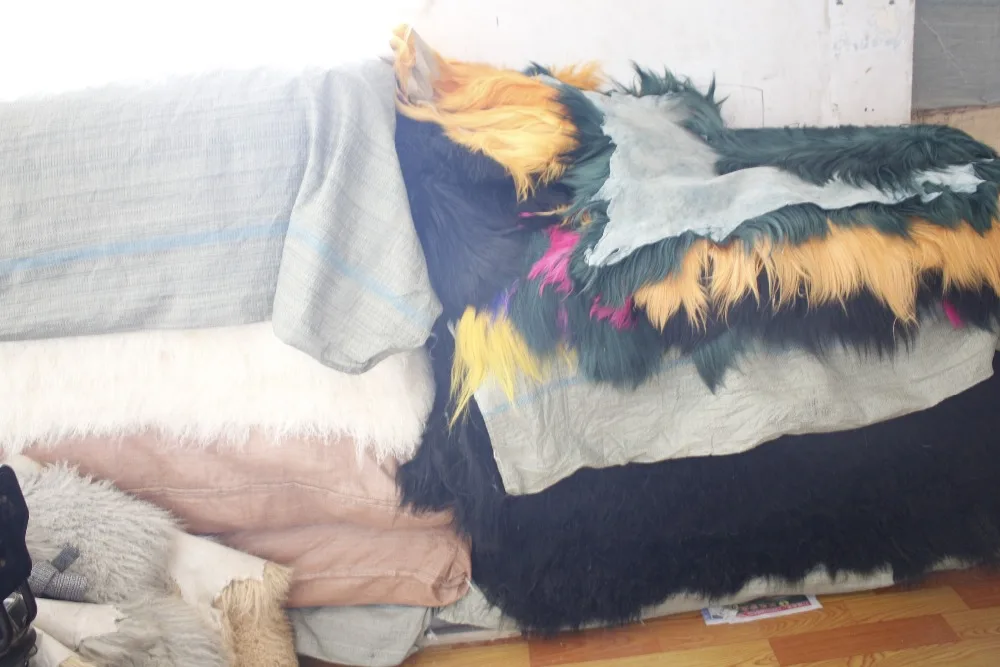 Натуральная монгольская овчина длинная шерсть меховая тарелка опт|fur plate|mongolian fur