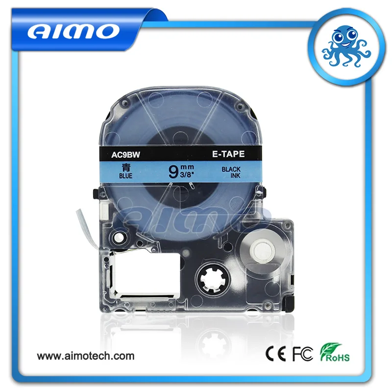 1 шт. 9 мм совместимая лента для этикеток lc 3lbp черный на голубом скотче принтера epson