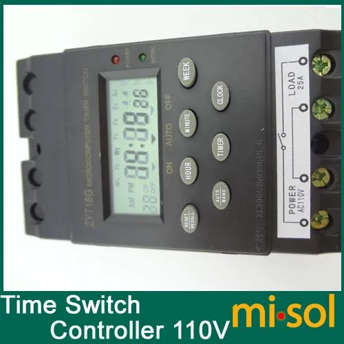 Бесплатная доставка Таймер 110 В Контроллер таймера программируемый таймер 25 А ЖК