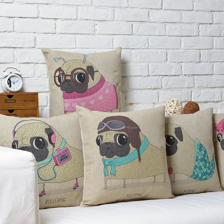 Милые Пёс из мультфильма Подушки Чехлы для мангала 45Cmx45 поясничного Поддержка