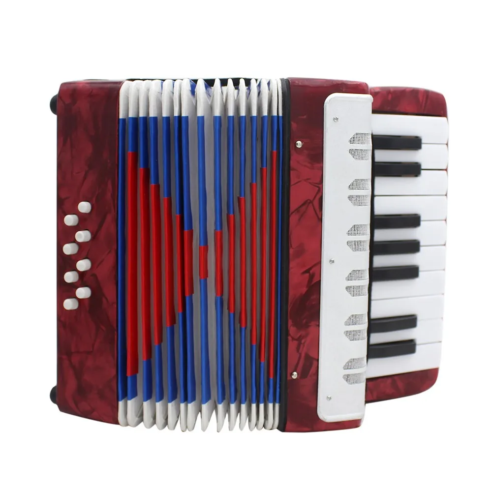 Mini Small 17-Key 8 Bass Accordion Educational Musical Instrument Toy for Kids Children Amateur Beginner Christmas Gift enlarge