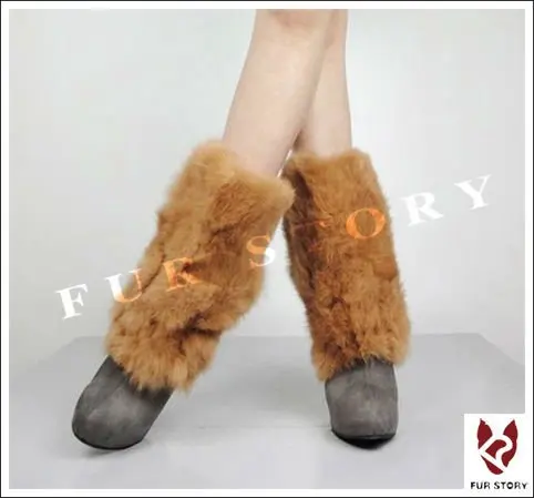Fur Story/080102 г., гетры с натуральным кроличьим мехом, женские гетры для ног, 7 цветов, длина 23 см, гетры с натуральным кроличьим мехом