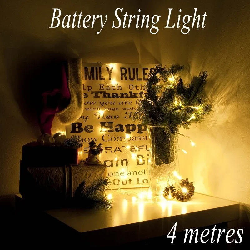 4 м 40 Led батарея светодиодная гирлянда на батарейках сказочная вечеринка Свадьба