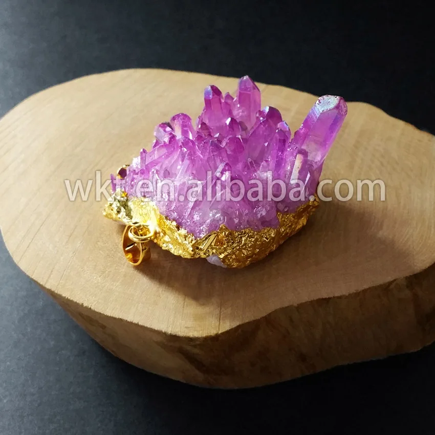 WT-P605 new arrival natural rock quartz crystal cluster pendant purple | Украшения и аксессуары