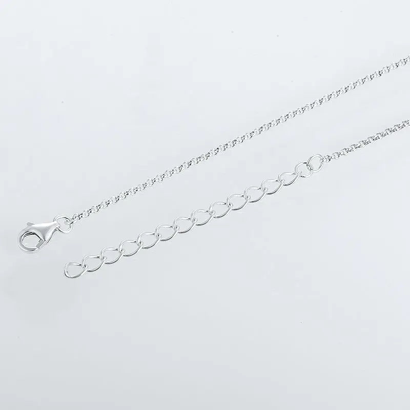 Rainmarch цепочка из серебра 925 Ссылка Цепочки и Ожерелья цепочка для Для женщин Модные украшения 45 см 47 см 50 см 55 см в длину