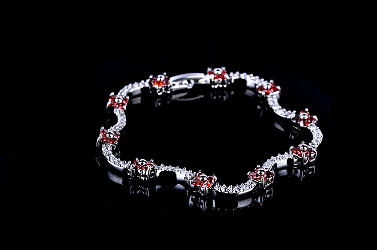 Модные женские/женские браслеты с австрийскими кристаллами и цветком из белого