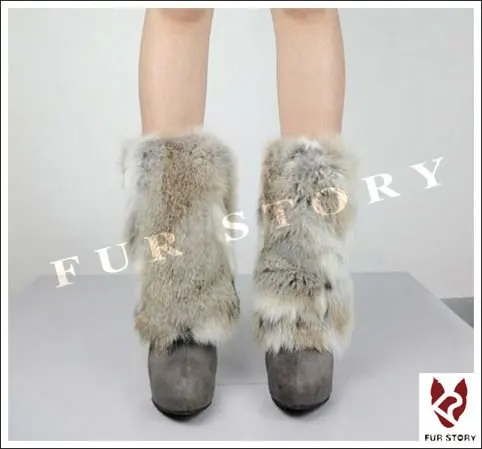 Fur Story/080102 г., гетры с натуральным кроличьим мехом, женские гетры для ног, 7 цветов, длина 23 см, гетры с натуральным кроличьим мехом