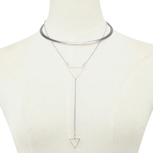 2017 Женщины Моды Простой Элегантный Треугольник Подвеска Сеть Колье Ожерелье