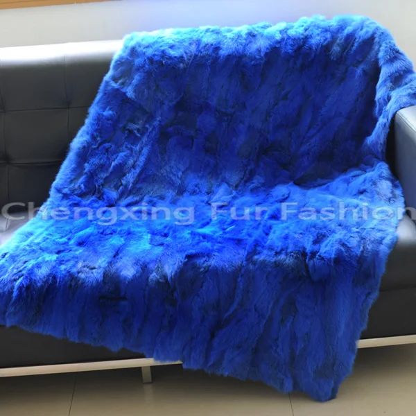 blue 2 CX-D-12/Z 150x200 см заказное лоскутное покрывало из натурального меха кролика - Цвет: blue 2