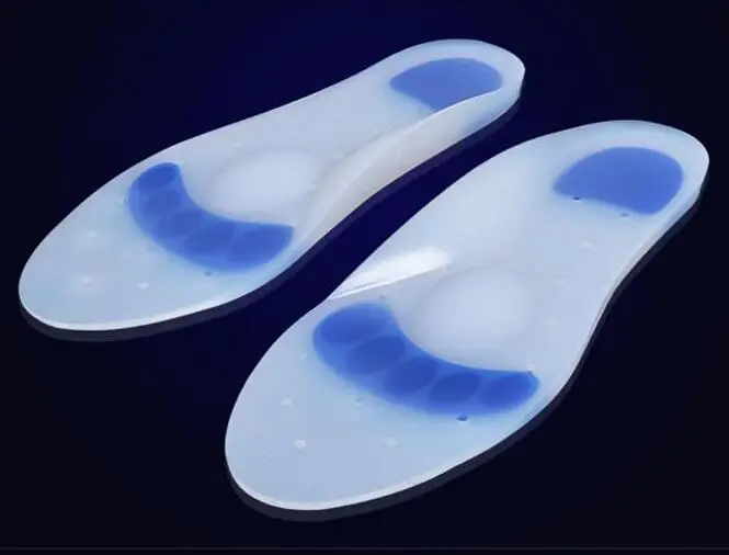 100% силиконовые обувные стельки для мужчин и женщин облегчения боли в пятке