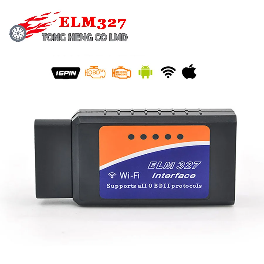 10 шт./лот DHL бесплатная Wi-Fi ELM327 беспроводной Автомобильный сканер OBDII адаптер