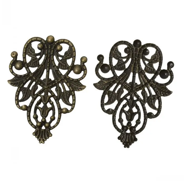 DoreenBeads украшения фурнитура Античная Бронза Полые 4,8 см x 3,5 см(1 7/" x 1 3/8"), 50 шт