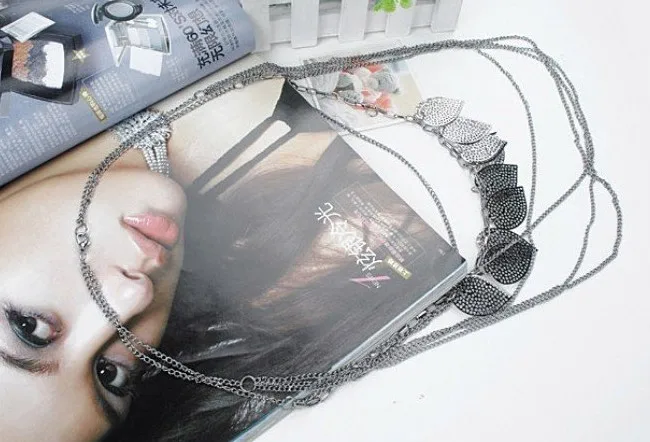 VIVILADY Винтаж низкая цена Лидер продаж-металл лист длинные Слои ожерелья MN099 ювелирные изделия Бижутерия Аксессуары рождественские подарки