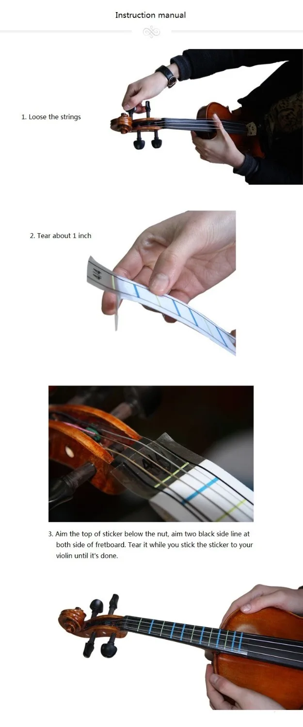 4/4 тренировочная скрипка направляющая для пальцев наклейка скрипки грифельная