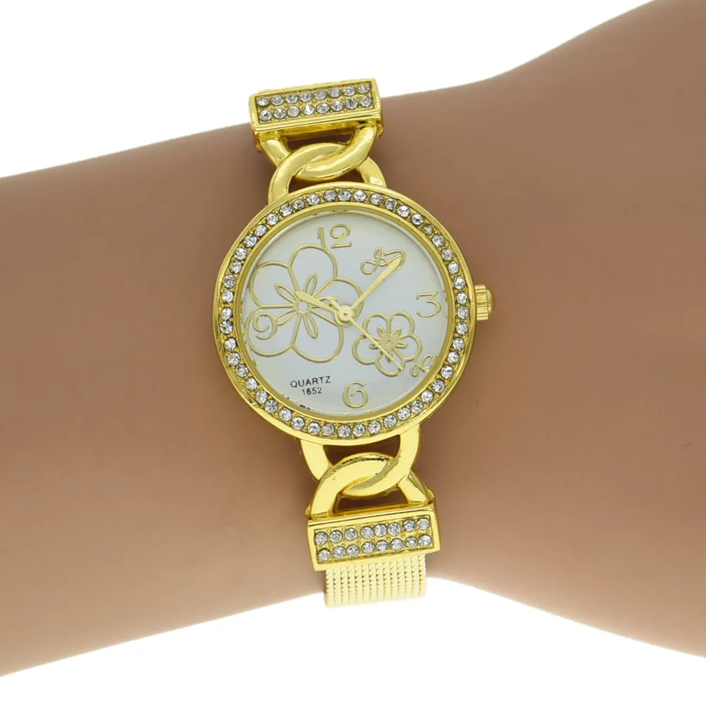 

New Wholesale Hot Sale Flower Alloy Watches Thin Reticularis Watchband JD1652 Watches Fashion Casual Woman Quartz Wrist Watch