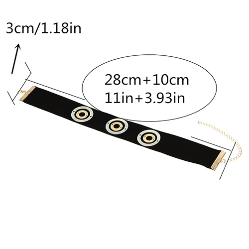 Женщины моды панк choker ожерелье ворота готический медь кругов партии ювелирных