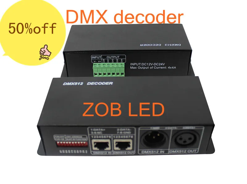 DMX 512 декодер DMX512 LED RGB контроллер, DC12-24V 4A 4 Каналы для rgb потолочный светильник, светодиодные полосы света, розничная
