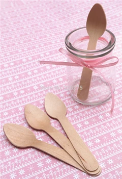 cute spoons 1 20 шт 10 см маленькие одноразовые деревянные ложки, деревянные столовые приборы, ложки для торта, ложки для мороженого, натуральные вечерние ложечки для десерта, небольшие ложечки из дерева - Цвет: cute spoons 1