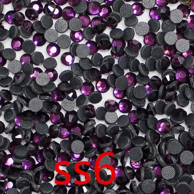 1440 шт./лот SS6 цветные Аметистовые стразы горячей фиксации с плоской задней