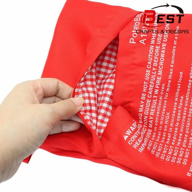 

New Red Washable Potato Cooker Bag Microwave Cooking Potato Oven Baked Potatoes In Just 4 Minutes Useful Cooking Tool for Women