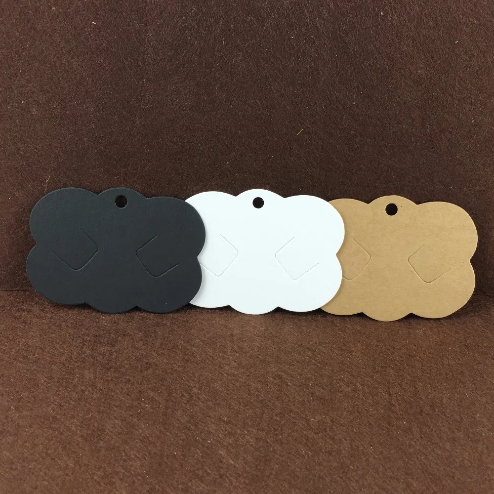 Free Shipping 400PCS Blank Kraft Paper Hairpin Card Hair Clip Scalloped Jewelry Cardstock Display Cards Accept custom logo | Украшения и