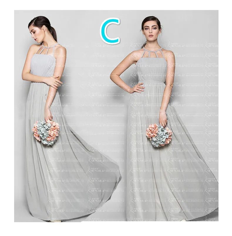 CX блеск пользовательские color! Новый шифон 4 style Длинные платье подружки невесты color