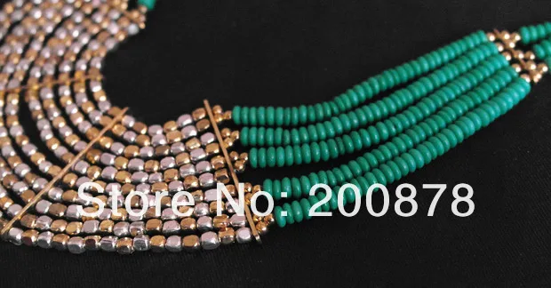 TNL507 изумительное тибетское Коралловое многослойное бисерное ожерелье из бычьей кости, цветной Бохо 2013 Мода, Новое поступление