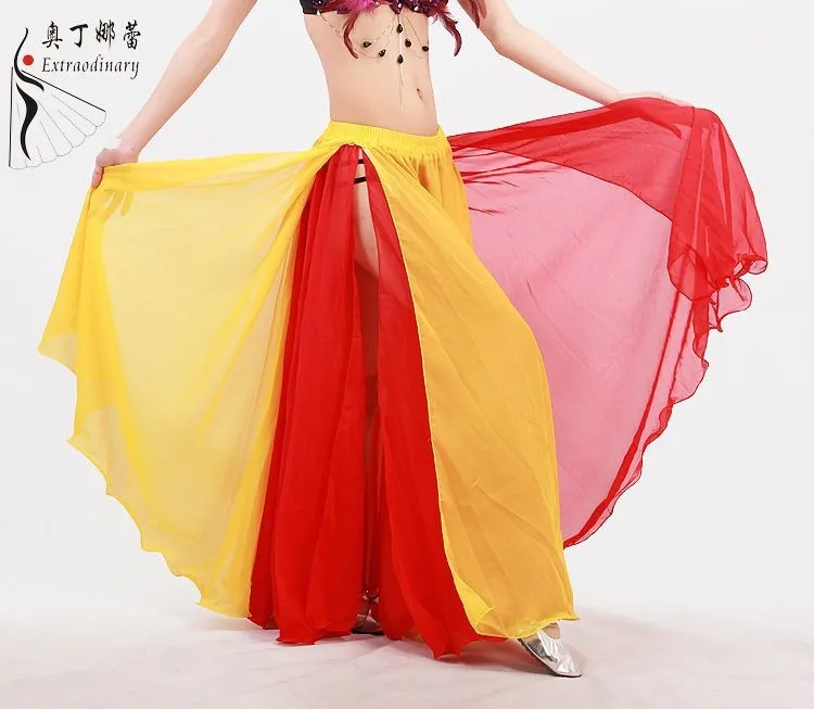 Танца живота Макси шифоновые юбки для танцев BellyDancing юбка Q00586