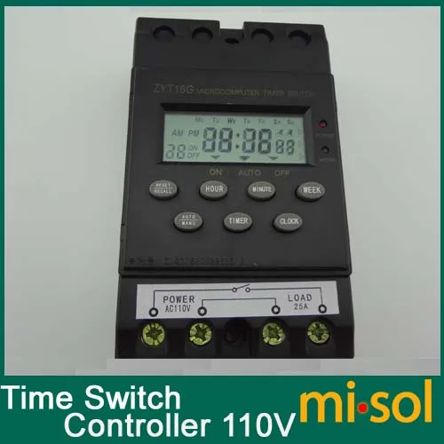 Бесплатная доставка Таймер 110 В Контроллер таймера программируемый таймер 25 А ЖК