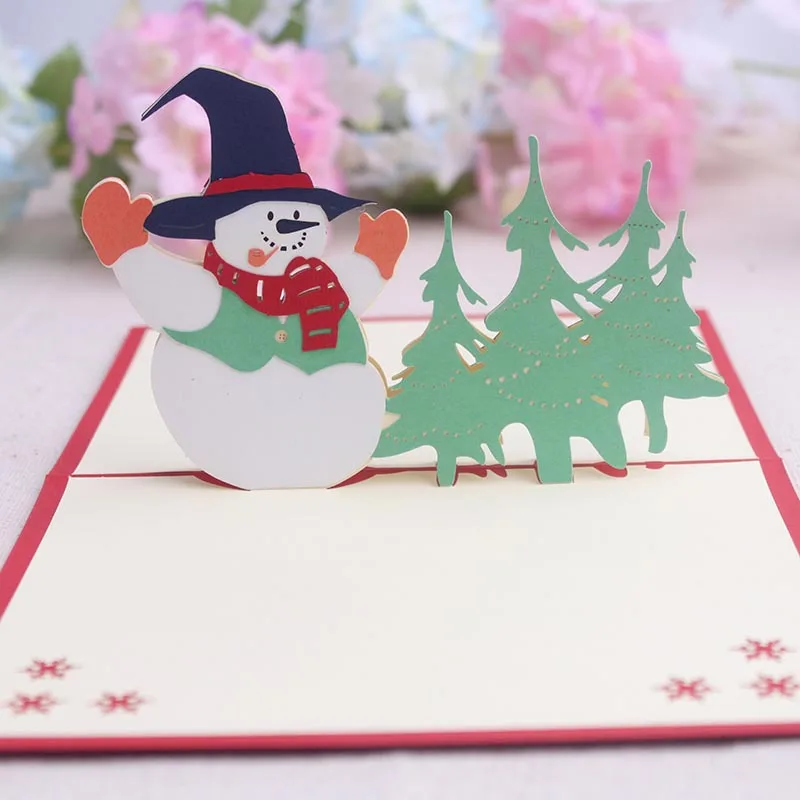 Ручной работы 3D Pop up рождественские открытки varios типов Рождество pop