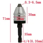 Патрон для дрели, отвертка, ударный привод, шестиугольный хвостовик, сверлильный шлифовальный станок, преобразователь, размер 0,3-6,5 мм