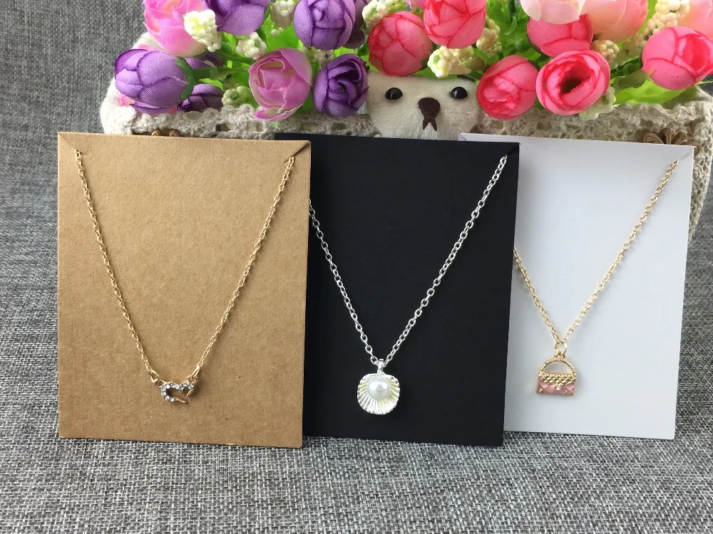 10*8 см 100 шт./лот крафт картон пустая бижутерия модные ожерелья карты бумага