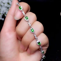 kjjeaxcmy boutique jewelry 925 silver inlaid diopside womens bracelet support detection