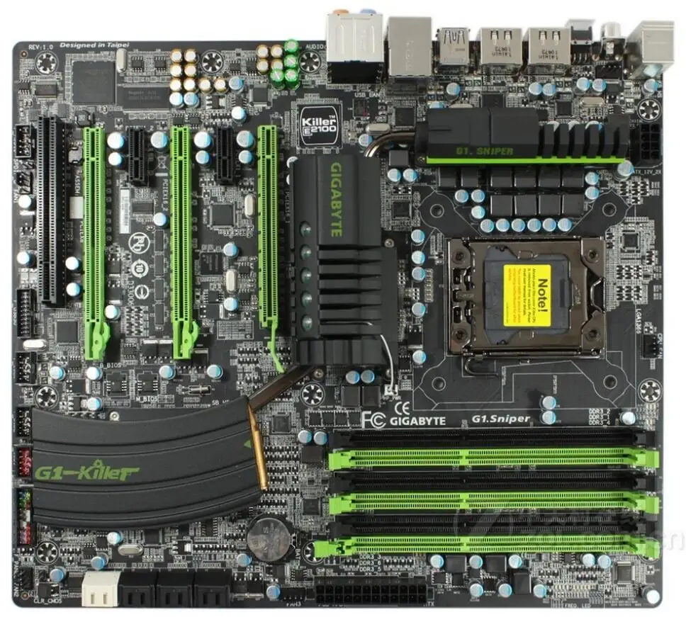 Для Gigabyte G1.Sniper X58 оригинальная б/у материнская плата для настольного ПК 1366 LGA i7 DDR3