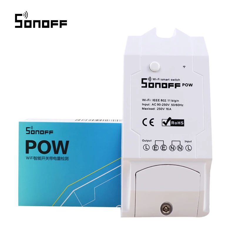Sonoff Pow переключатель Wi-Fi 16A/3500 Вт умный дом пульт дистанционного управления с