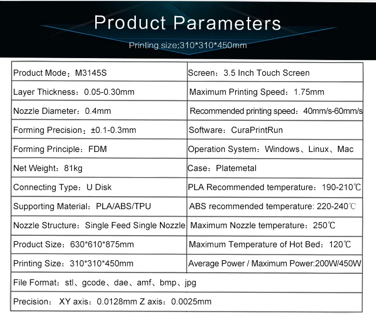MakerPi S300 3d принтер объем сборки 310*310*450 мм большой размер максимальная универсальность 3d принтер