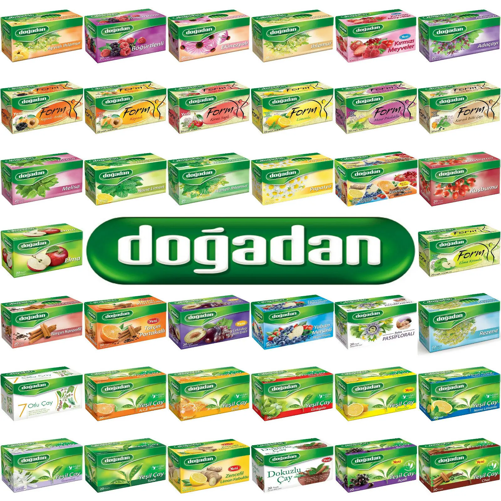 DOGADAN турецкий яблочный чай зеленый чай форма травяной чай фруктовый чай(4 коробки X 20 мешков
