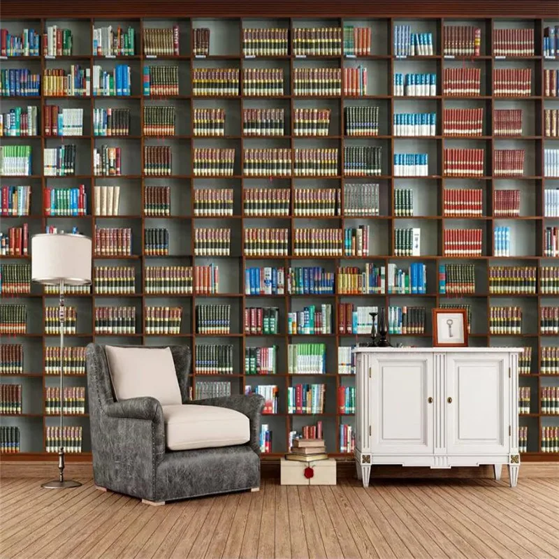3d книжная полка книжный шкаф фон настенная профессиональная продукция фотообои
