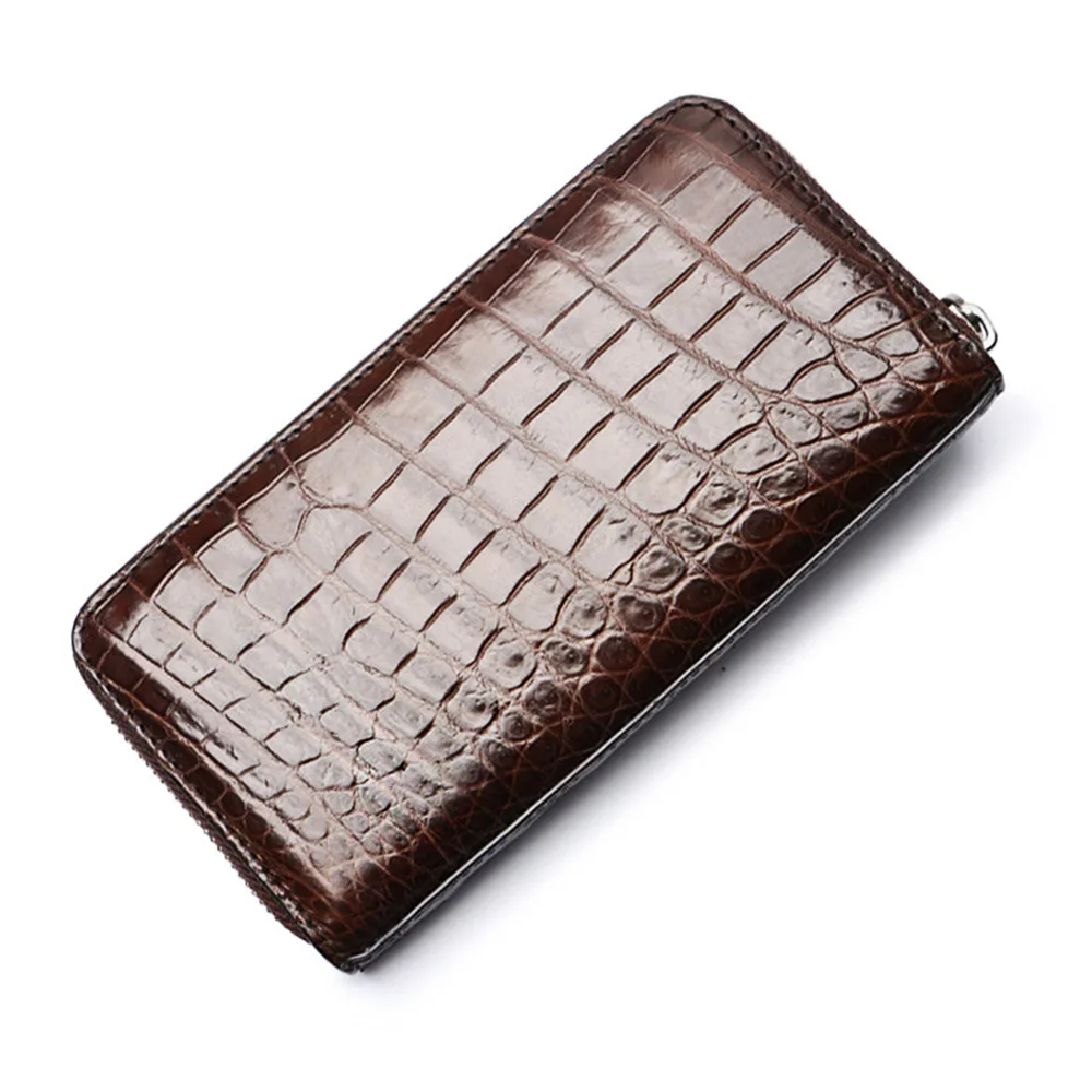 CUWHF высокое качество Для мужчин кошелек 100% крокодиловой кожи Длинные сцепления